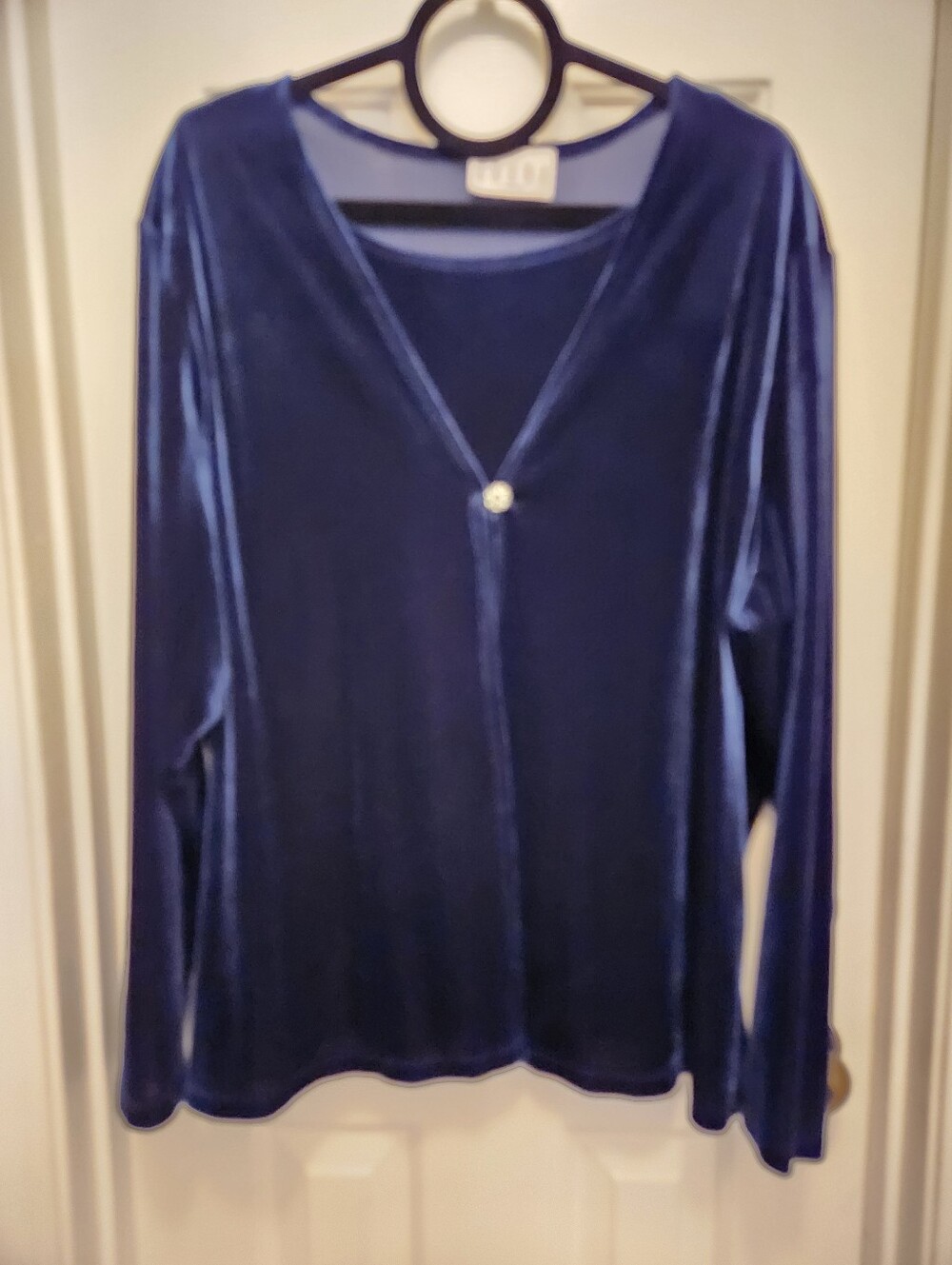Stretch Velvet Cardigan With Built-in Tank - Size 2X